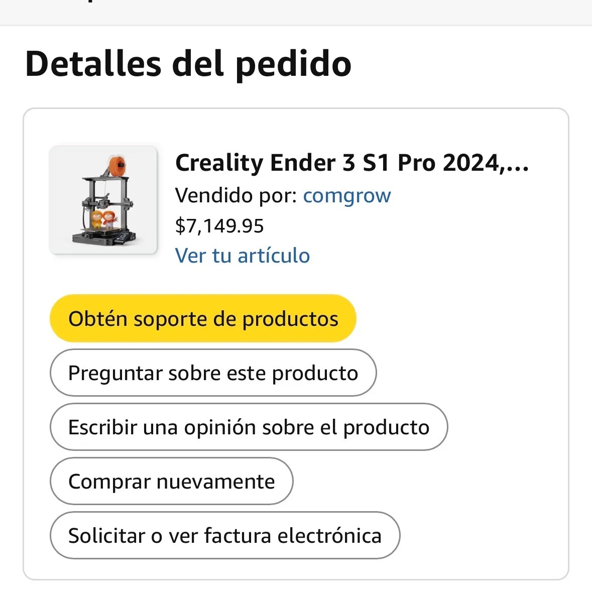 Impresora 3D Creality Ender 3 S1 Pro - Nueva en Caja 2