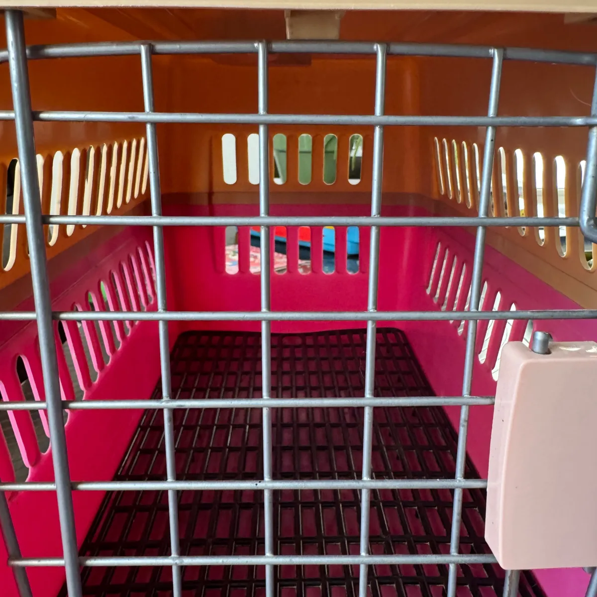 Transportadora para Mascotas Pequeñas Rosa y Beige 2