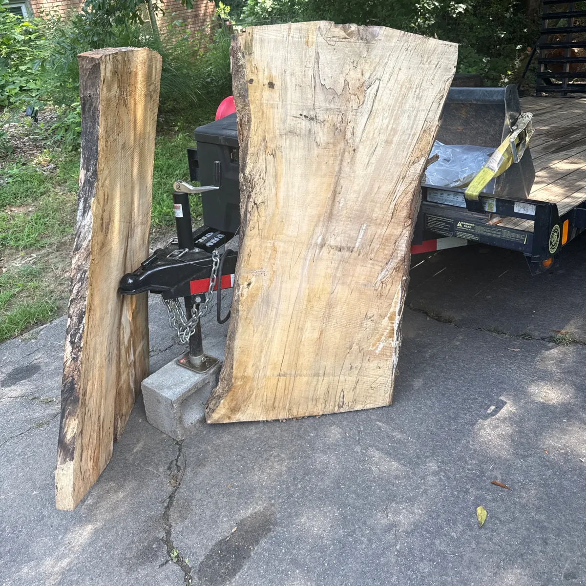 Wide Live Edge Silver Maple Wood Slabs 1