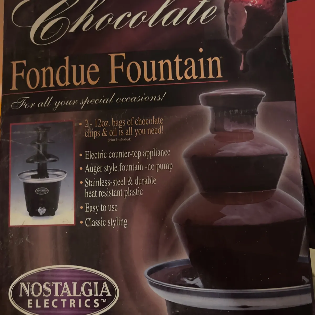 Nostalgia Electrics Fuente de Fondue de Chocolate Eléctrica 1