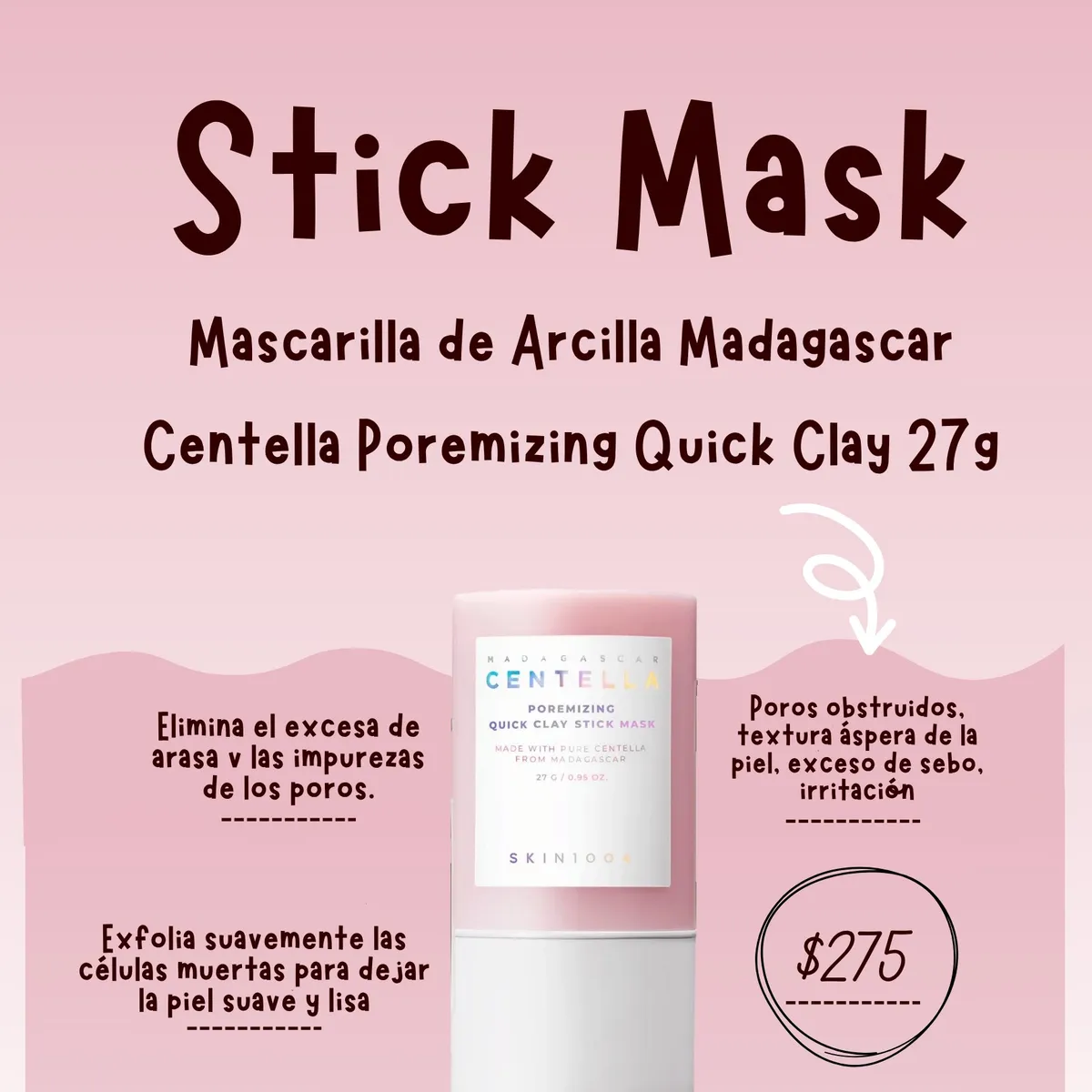 SKIN1004 Madagascar Centella Poremizing Quick Clay Stick Mask 1
