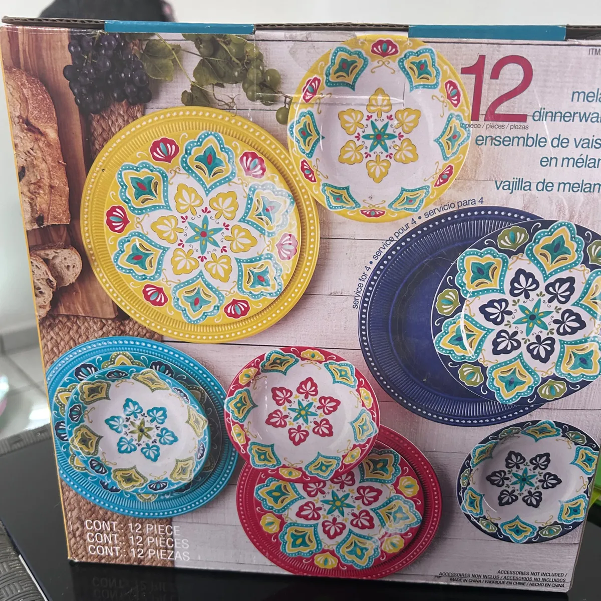 Juego de Vajilla de Melamina Better Homes & Gardens de 12 Piezas 2