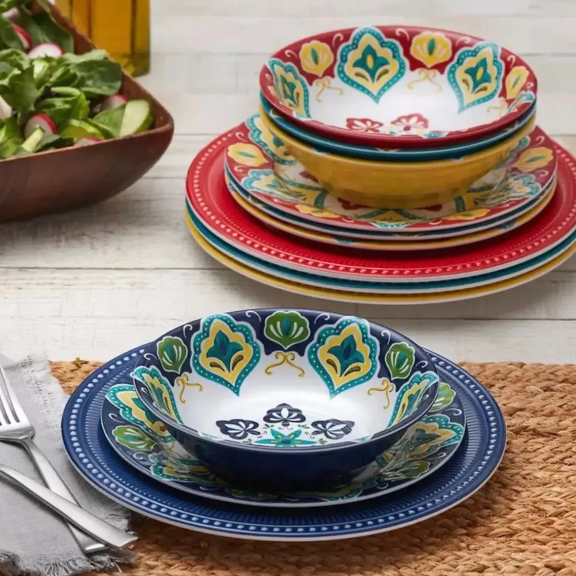 Juego de Vajilla de Melamina Better Homes & Gardens de 12 Piezas 1