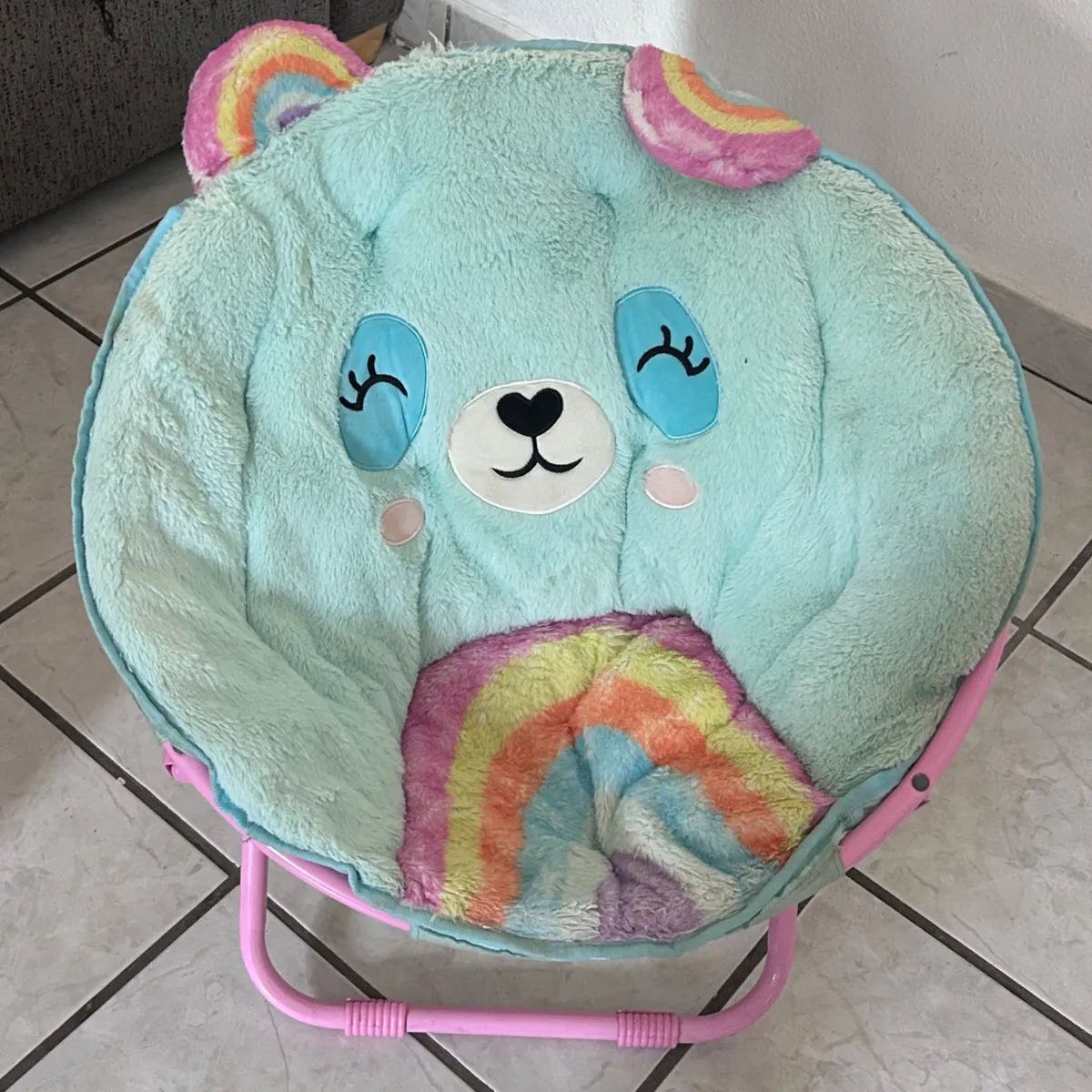 Sillón Plegable Infantil de Peluche Oso Panda 1