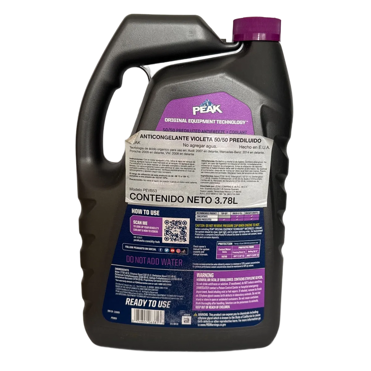 Peak Antifreeze Coolant Violet - Vehicle Engine Protection - European Vehicles 2