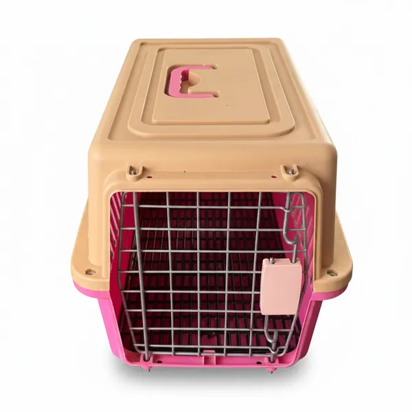 Transportadora para Mascotas Pequeñas Rosa y Beige