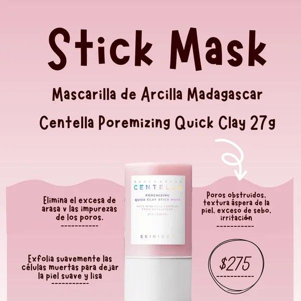 SKIN1004 Madagascar Centella Poremizing Quick Clay Stick Mask